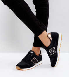 Золотисто-черные кроссовки New Balance 373 - Черный