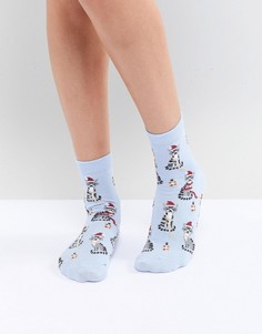 Новогодние носки с котами ASOS - Синий