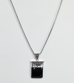 Ожерелье с ониксом Reclaimed Vintage Inspired - Серебряный