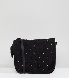 Замшевая сумка через плечо с заклепками Reclaimed Vintage Inspired - Черный