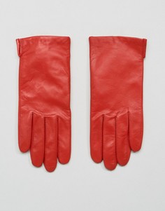 Кожаные перчатки Weekday - Красный