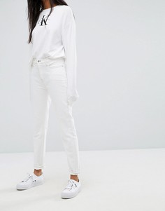 Джинсы слим с завышенной талией Calvin Klein Jeans - Белый