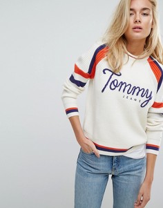 Трикотажный джемпер с логотипом Tommy Jeans - Белый