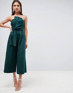 Комбинезон из плотной ткани с узлом и драпировкой ASOS - Зеленый