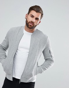 Бомбер в рубчик на молнии BOSS Casual - Серый