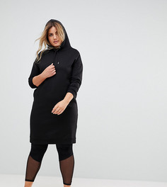 Свободное платье с капюшоном New Look Curve - Черный