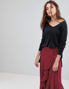 Джемпер из люрекса с асимметричным краем Glamorous - Черный