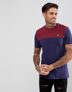 Темно-синяя футболка в стиле колор блок Lyle & Scott - Темно-синий