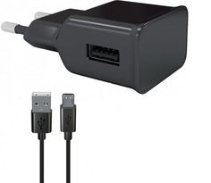 Зарядное устройство Red Line NT-1A 1xUSB 1A + кабель MicroUSB Black