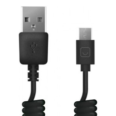 Аксессуар Prime Line USB - microUSB 1.5m Curly Black PRL-7209