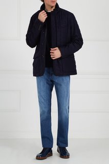 Синие полуботинки из кожи Canali