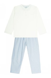Хлопковая пижама с брюками в полоску Bonpoint