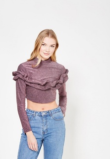 Лонгслив Lost Ink Petite P SHIMMER PLEATED TRIM CROP