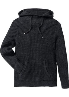 Пуловер Regular Fit с капюшоном (антрацитовый меланж) Bonprix