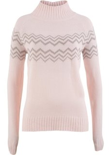 Пуловер (розовый жемчуг/кремовый) Bonprix