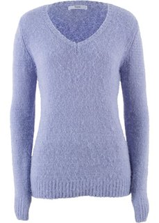 Пушистый пуловер с V-образным вырезом (нежно-лавандовый) Bonprix