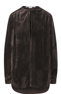 Бархатная блуза с круглым вырезом и длинным рукавом Stella McCartney