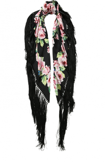 Платок из смеси шелка и вискозы с бахромой Dolce &amp; Gabbana
