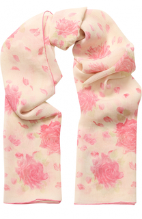 Шелковый палантин с цветочным принтом Valentino