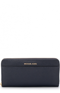 Кожаный кошелек на молнии с логотипом бренда MICHAEL Michael Kors