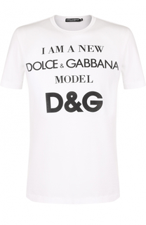 Хлопковая футболка с принтом Dolce &amp; Gabbana