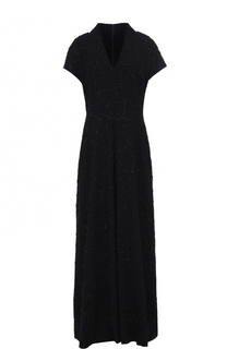 Приталенное платье-макси с вышивкой бисером Escada