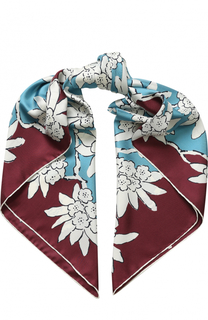 Шелковый платок с цветочным принтом Valentino