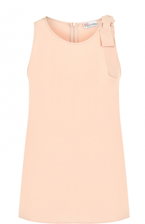 Шелковый топ без рукавов с бантом REDVALENTINO