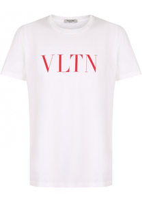Хлопковая футболка с надписью Valentino