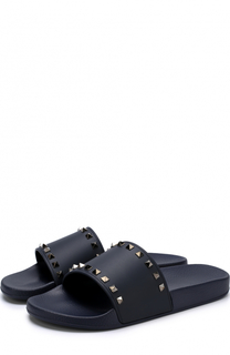 Резиновые шлепанцы с отделкой Valentino