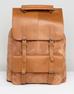 Светло-коричневый рюкзак из замши и кожи ASOS - Рыжий