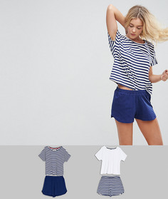 Набор из 2 пижам с футболкой и шортами ASOS - Мульти