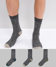Набор черных и белых носков с контрастным носком и пяткой (3 шт.) ASOS - Мульти