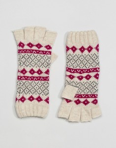 Перчатки с наполовину открытыми пальцами и узором Фэйр-Айл Alice Hannah - Мульти