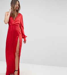 Платье макси с одним рукавом и высоким боковым разрезом TTYA BLACK - Красный Taller Than Your Average