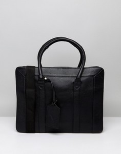 Структурированный кожаный портфель ASOS - Черный