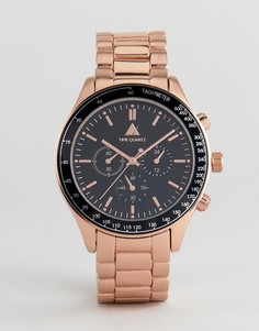 Наручные часы цвета розового золота с контрастным черным циферблатом ASOS - Розовый