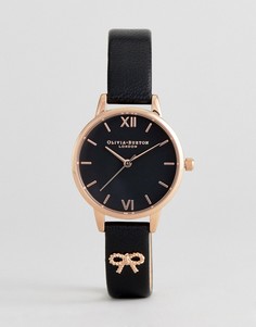 Часы с коричневым кожаным ремешком и бантиком Olivia Burton OB16VB07 - Черный