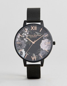Черные часы с сетчатым ремешком Olivia Burton OB16AD21 - Черный
