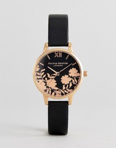 Часы с черным кожаным ремешком Olivia Burton OB16MV75 - Черный