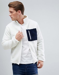 Куртка из искусственного меха на молнии с карманом D-Struct - Белый