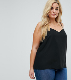 Свободный двухслойный топ на бретельках ASOS CURVE - Черный