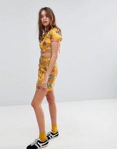 Комбинируемая мини-юбка с цветочным рисунком Glamorous - Желтый