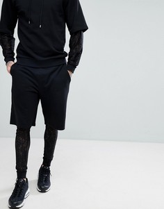 Oversize-шорты с кружевными меггинсами ASOS - Черный