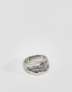 Серебристое премиум-кольцо с пером Icon Brand - Серебряный