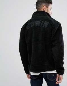 Куртка с меховой отделкой и аппликацией на спине Edwin - Черный
