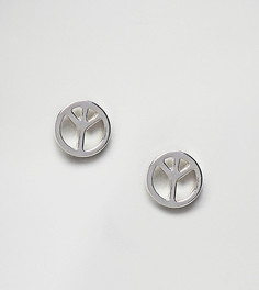 Серебристые серьги-гвоздики с символом мира Reclaimed Vintage Inspired эксклюзивно для ASOS - Серебряный