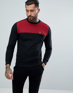 Черный свитшот колор блок Luke Sport Micheal - Черный
