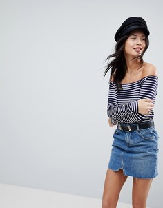 Топ в полоску с открытыми плечами ASOS - Мульти