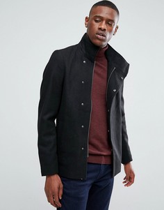 Пальто асимметричного кроя с добавлением шерсти Only & Sons - Черный